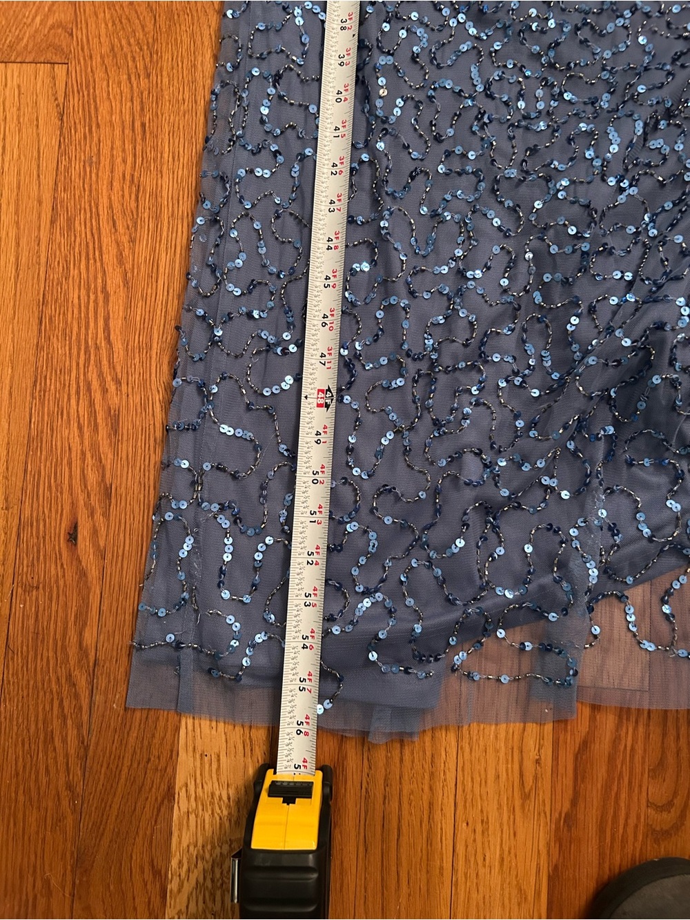 Adrianna Papell Blue Sequin Floral Evening Dress size 12 - Picture 8 of 10